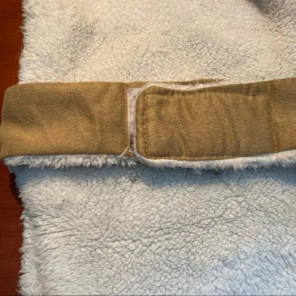 Faux Suede Fuzzy Fleece Dog Jacket Coat Small
